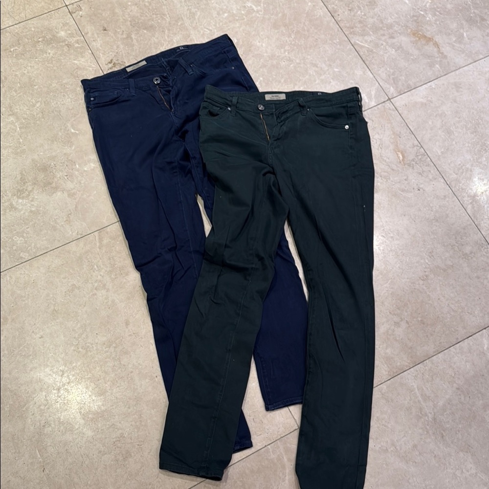 Ag’s The Prima Mid Rise Cigarette Women's Nay  and Hunter Green Jeans
